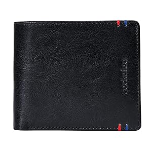 Cockatoo Business Card Case Holder for Men & Women, Genuine Leather Vertical Bifold RFID Front Pocket Wallets