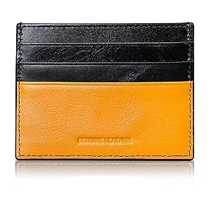 Cockatoo Business Card Case Holder for Men & Women, Genuine Leather Vertical Bifold RFID Front Pocket Wallets