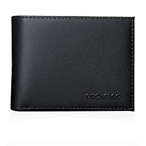 Cockatoo Business Card Case Holder for Men & Women, Genuine Leather Vertical Bifold RFID Front Pocket Wallets