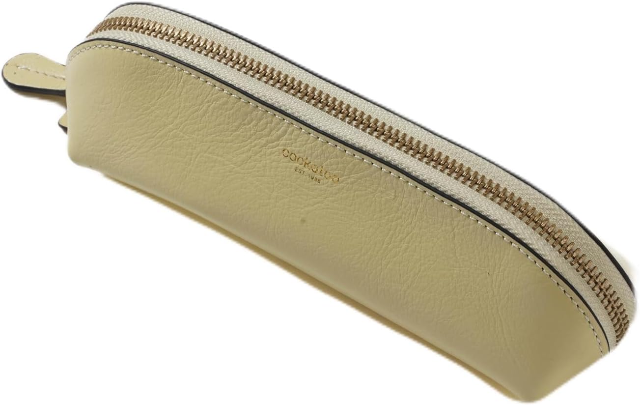Cockatoo Genuine Leather Pencil Pouch, Accessories holder, Stationery Bag, Zippered Pen Case for Work & Office