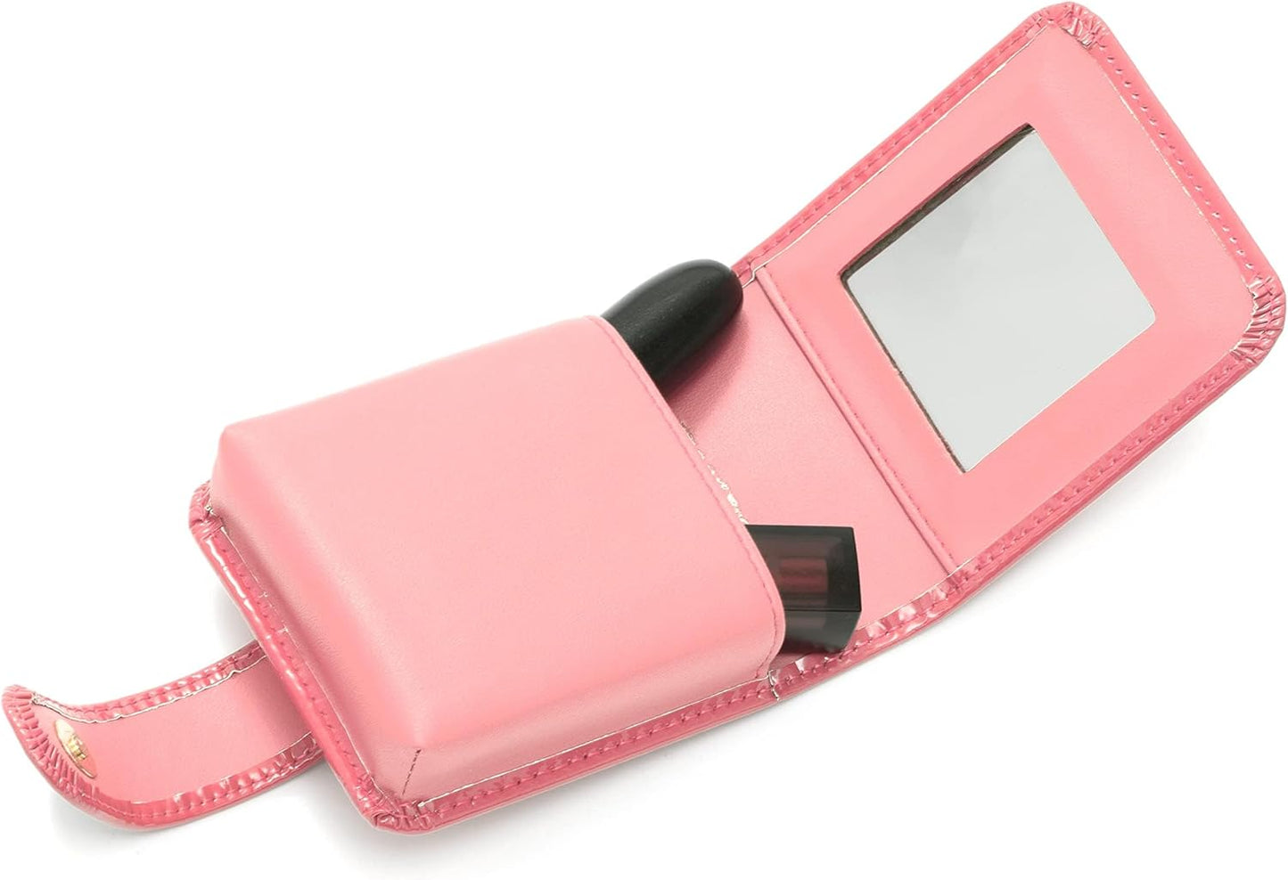 Cockatoo Leather Lipstick Case with Mirror, Women's Portable Lipstick Pouch Travel Cosmetic Bag Can Be Put in Wallet Mini Cosmetic Bag Lipstick Pouch