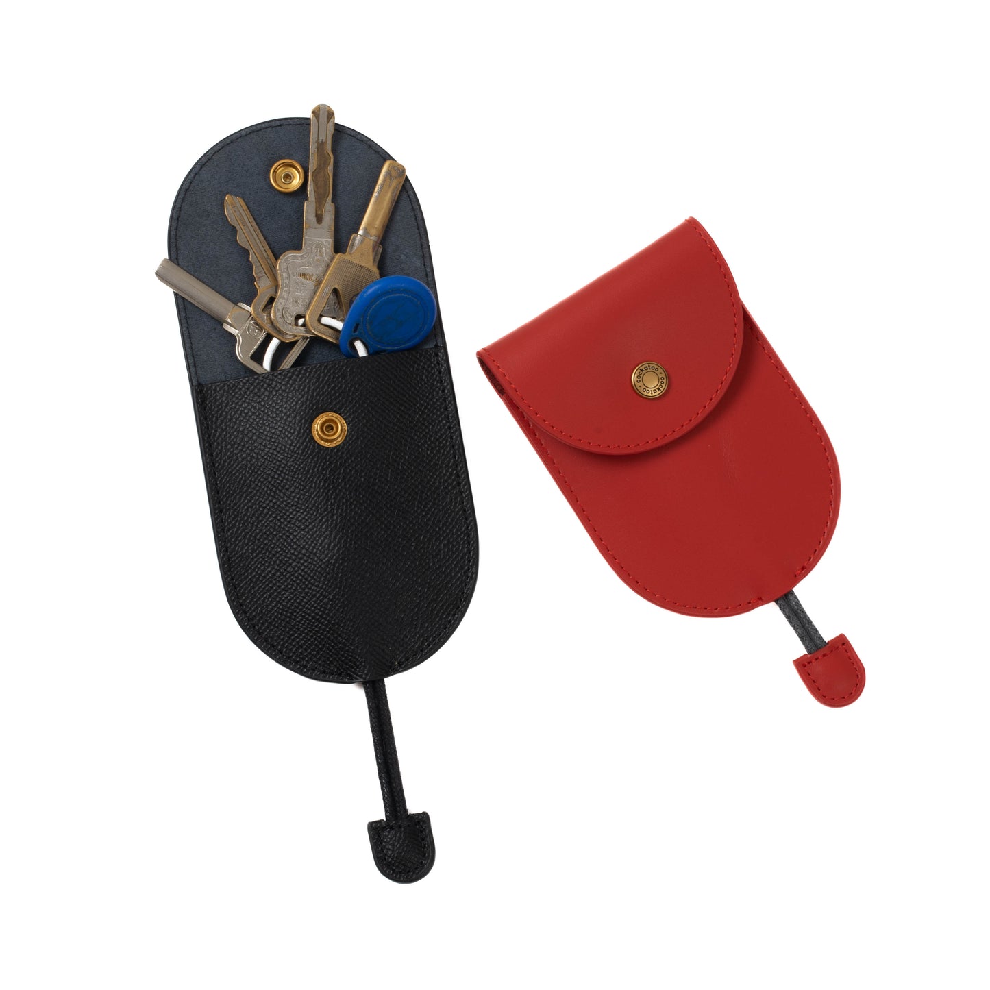 Cockatoo Creative Pull-Out Key Sleeve Keychain Bags,Leather Large-Capacity Protective Key Holder Hook