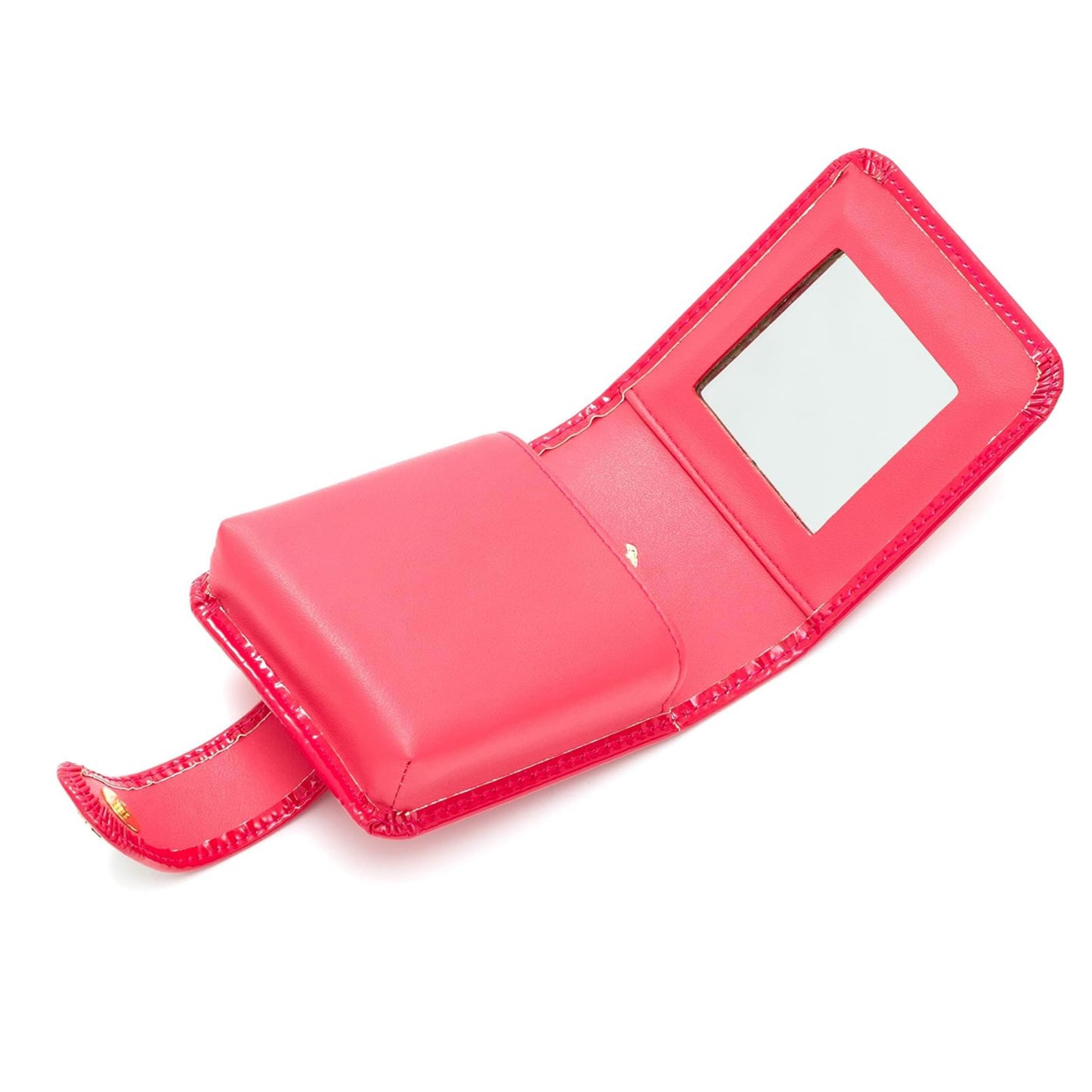 Cockatoo Leather Lipstick Case with Mirror, Women's Portable Lipstick Pouch Travel Cosmetic Bag Can Be Put in Wallet Mini Cosmetic Bag Lipstick Pouch