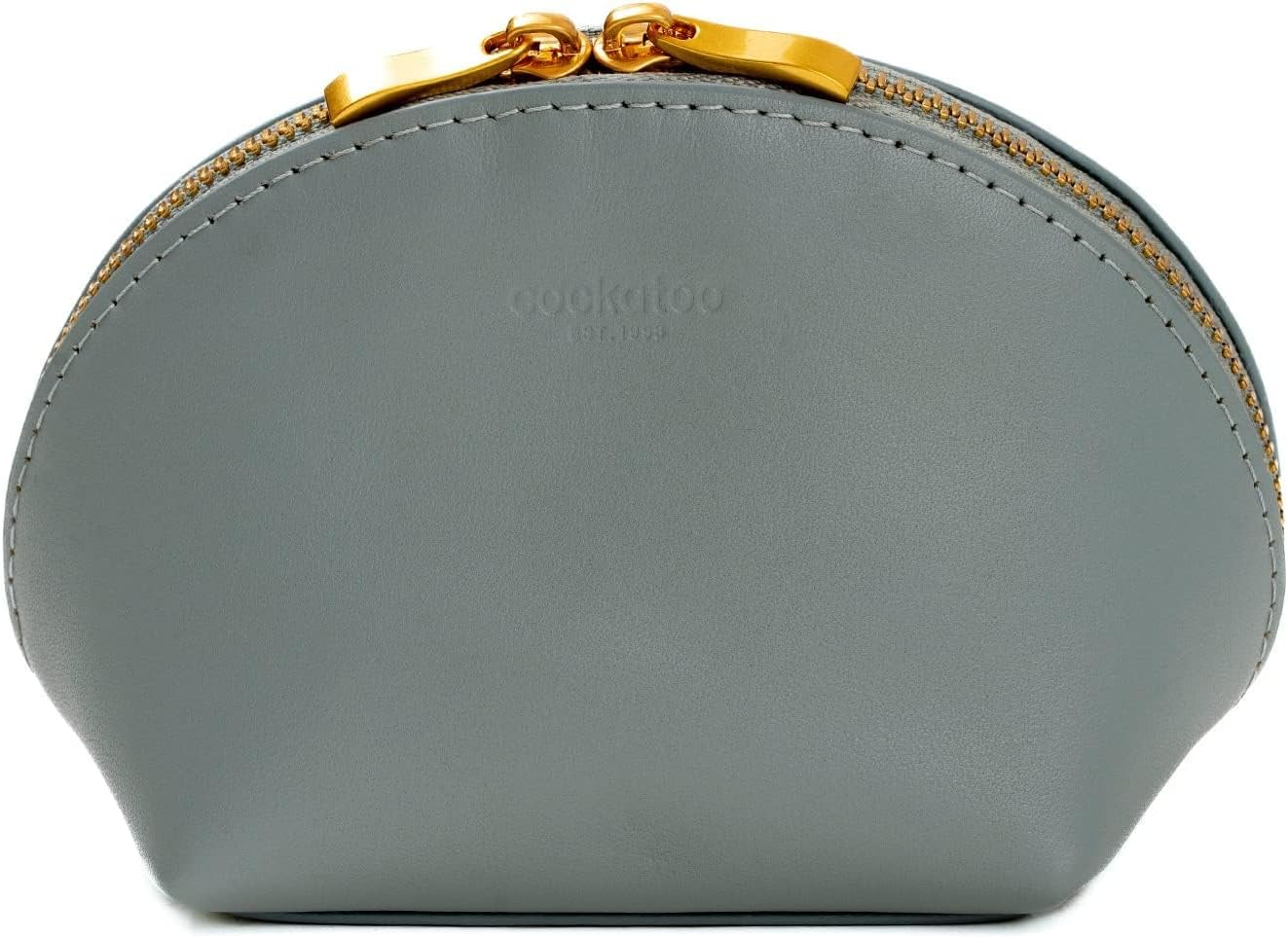 Cockatoo Makeup Bag Small Travel Cosmetic Pouch Genuine Leather Cosmetic Organizer for Women