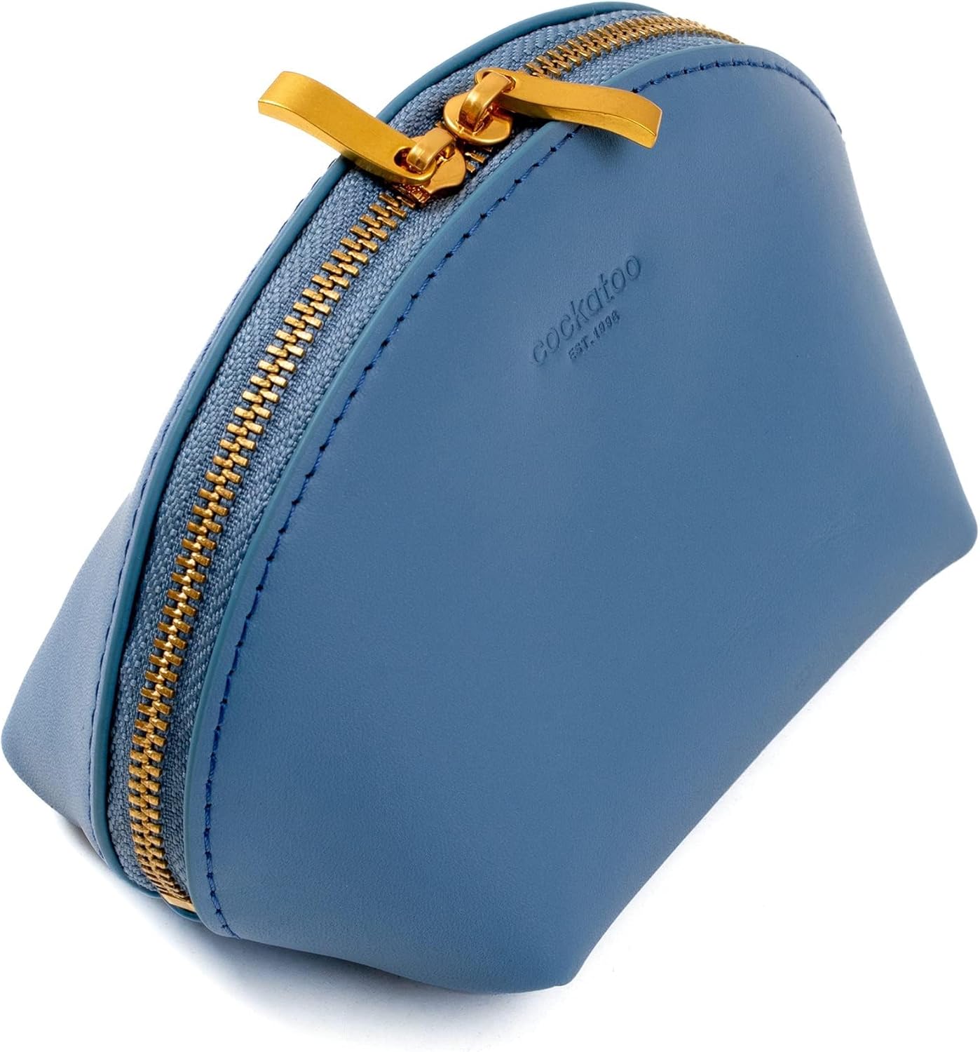 Cockatoo Makeup Bag Small Travel Cosmetic Pouch Genuine Leather Cosmetic Organizer for Women