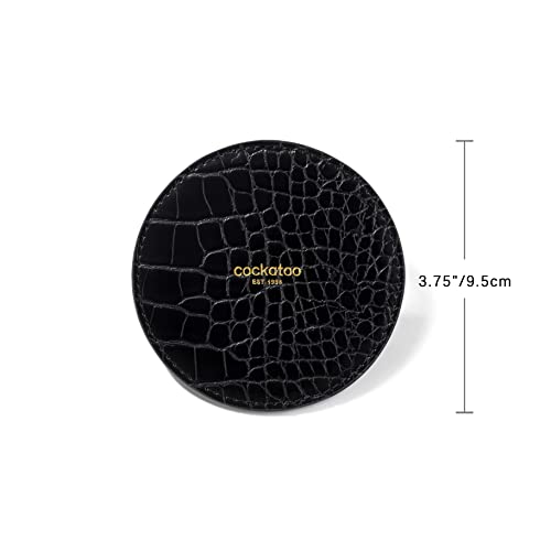 Cockatoo 6 件套皮革饮料杯垫圆形杯垫垫适用于家庭和厨房使用,保护家具免受损坏,3.75 英寸(约 9.5 厘米)(混合)