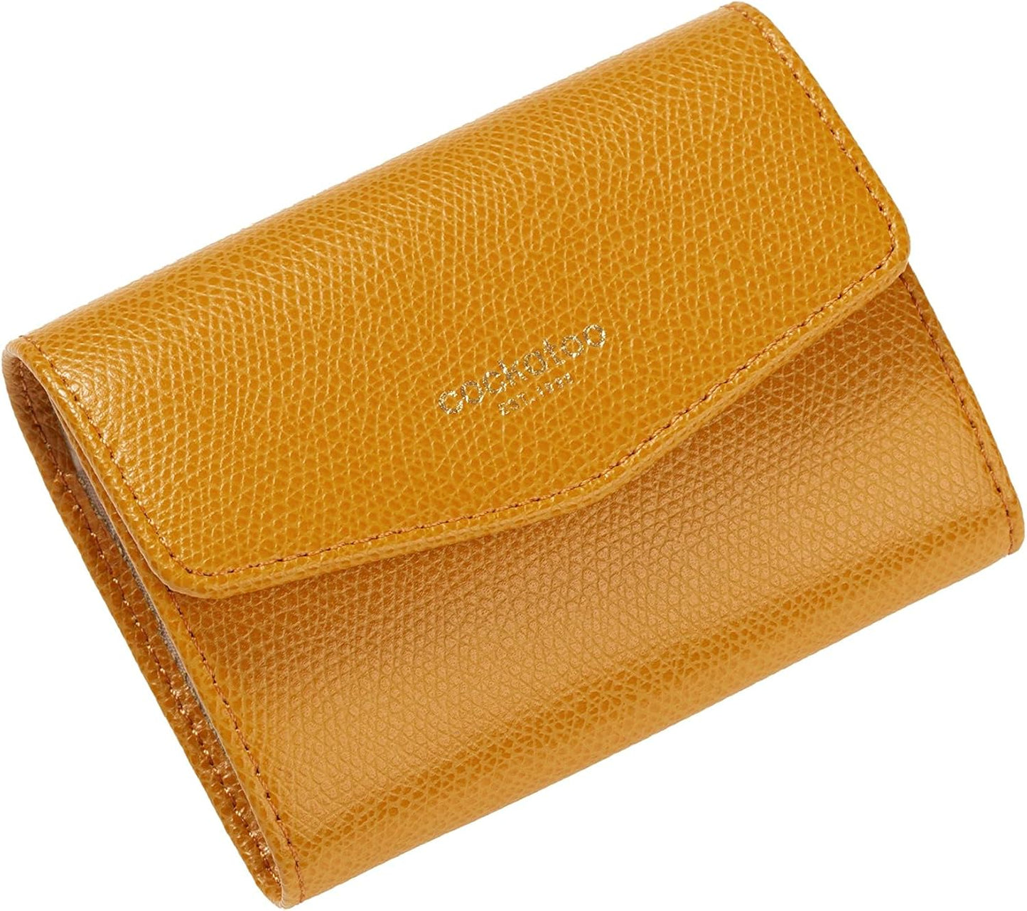 Cockatoo RFID Credit Card Holder, Genuine Leather Snap Card Case Accordion Small Wallets for Women