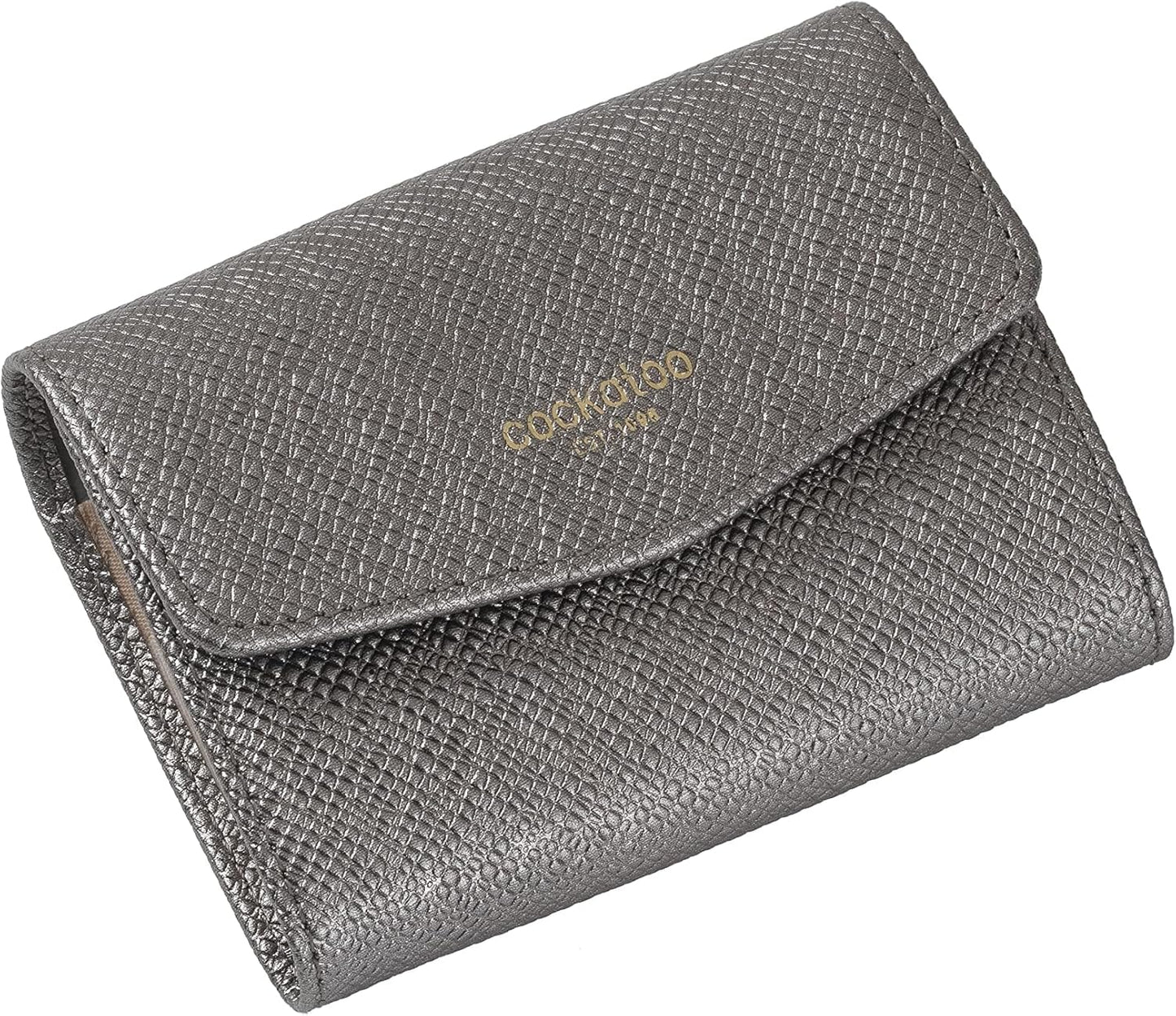 Cockatoo RFID Credit Card Holder, Genuine Leather Snap Card Case Accordion Small Wallets for Women
