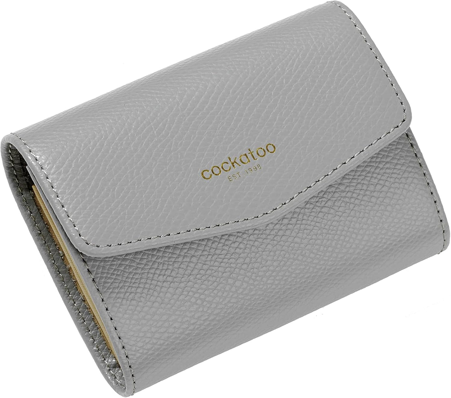 Cockatoo RFID Credit Card Holder, Genuine Leather Snap Card Case Accordion Small Wallets for Women