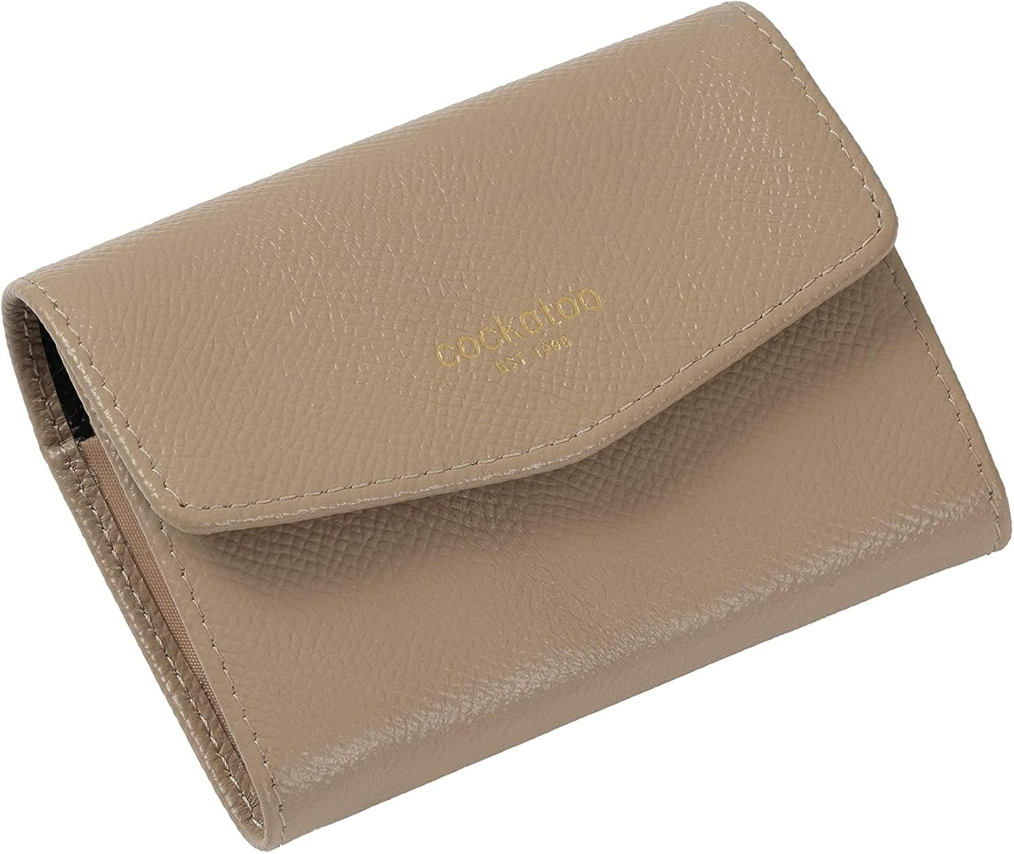 Cockatoo RFID Credit Card Holder, Genuine Leather Snap Card Case Accordion Small Wallets for Women