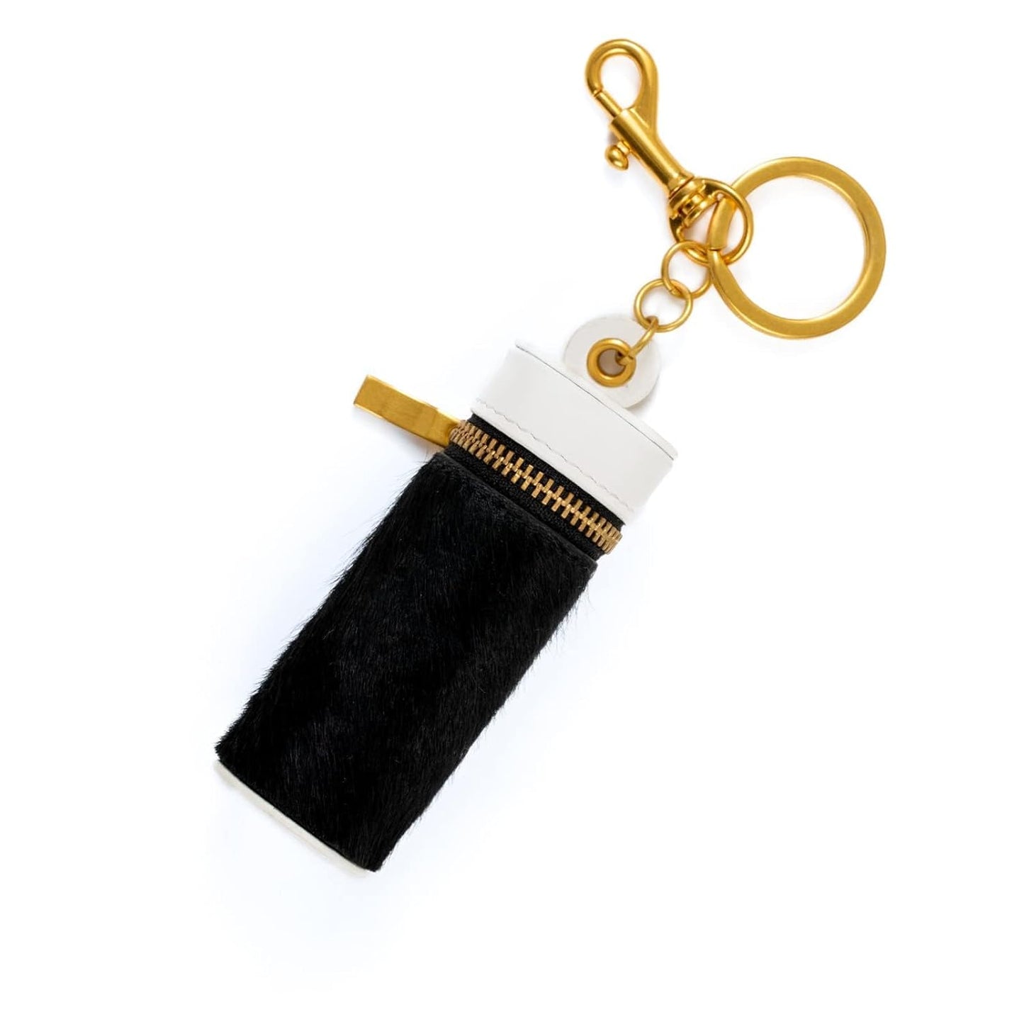 Cackatoo Genuine Leather Horsehair Lipstick Case with Keychain - Portable Travel Organizer for Lipstick and Chapstick - Stylish Key Chain Accessory for Women