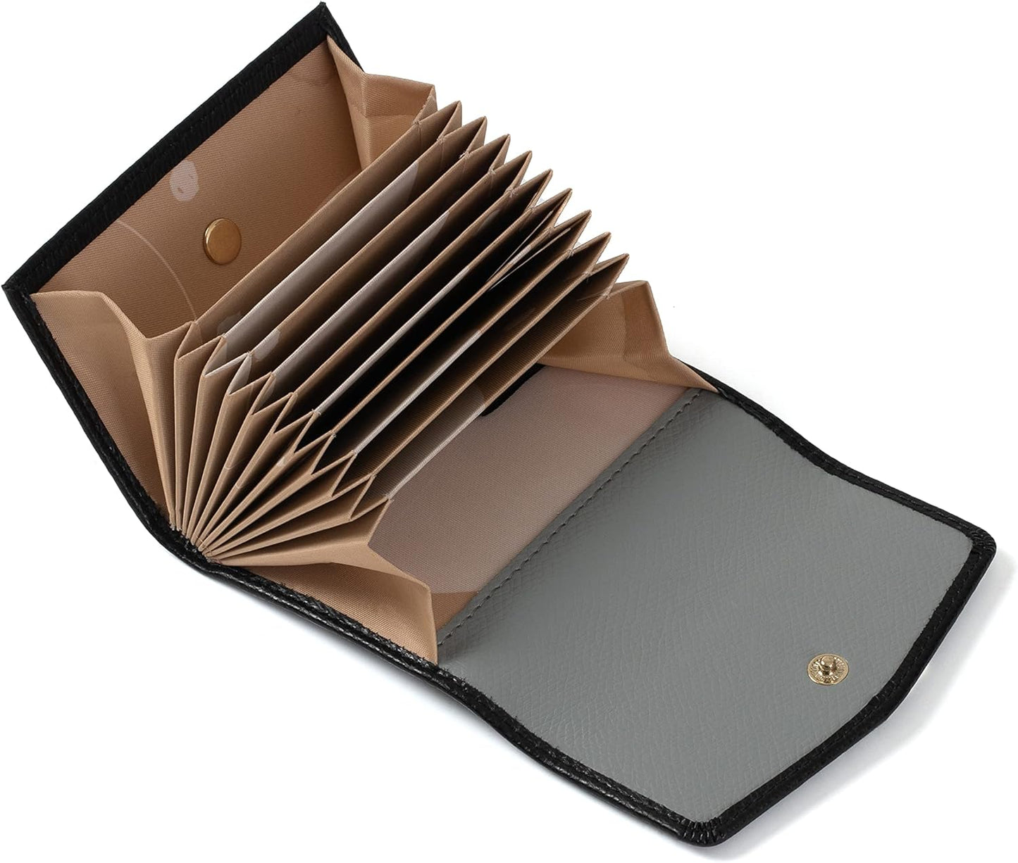 Cockatoo RFID Credit Card Holder, Genuine Leather Snap Card Case Accordion Small Wallets for Women