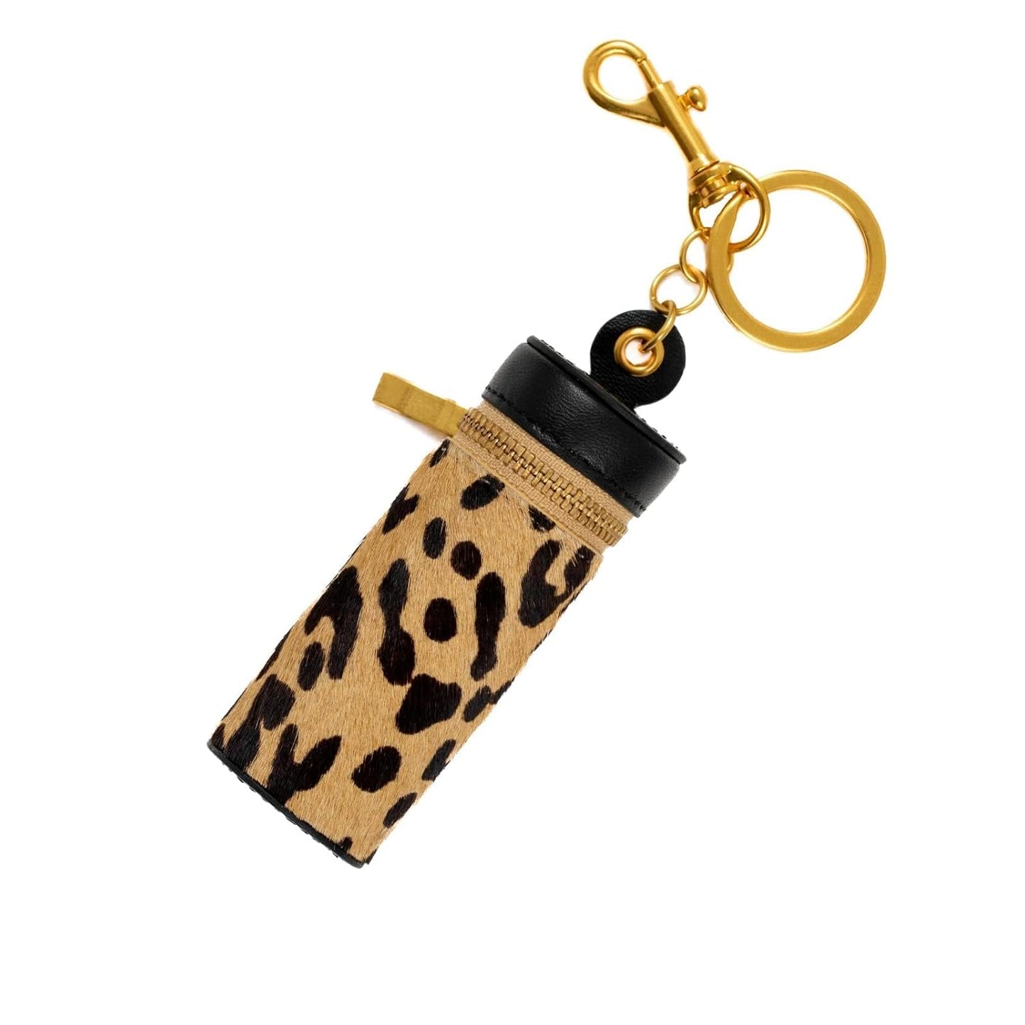 Cackatoo Genuine Leather Horsehair Lipstick Case with Keychain - Portable Travel Organizer for Lipstick and Chapstick - Stylish Key Chain Accessory for Women