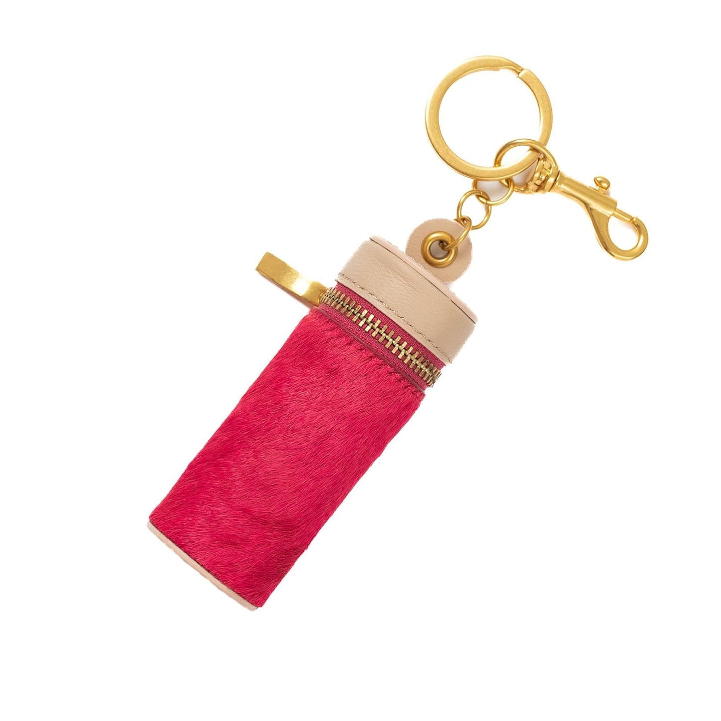 Cackatoo Genuine Leather Horsehair Lipstick Case with Keychain - Portable Travel Organizer for Lipstick and Chapstick - Stylish Key Chain Accessory for Women