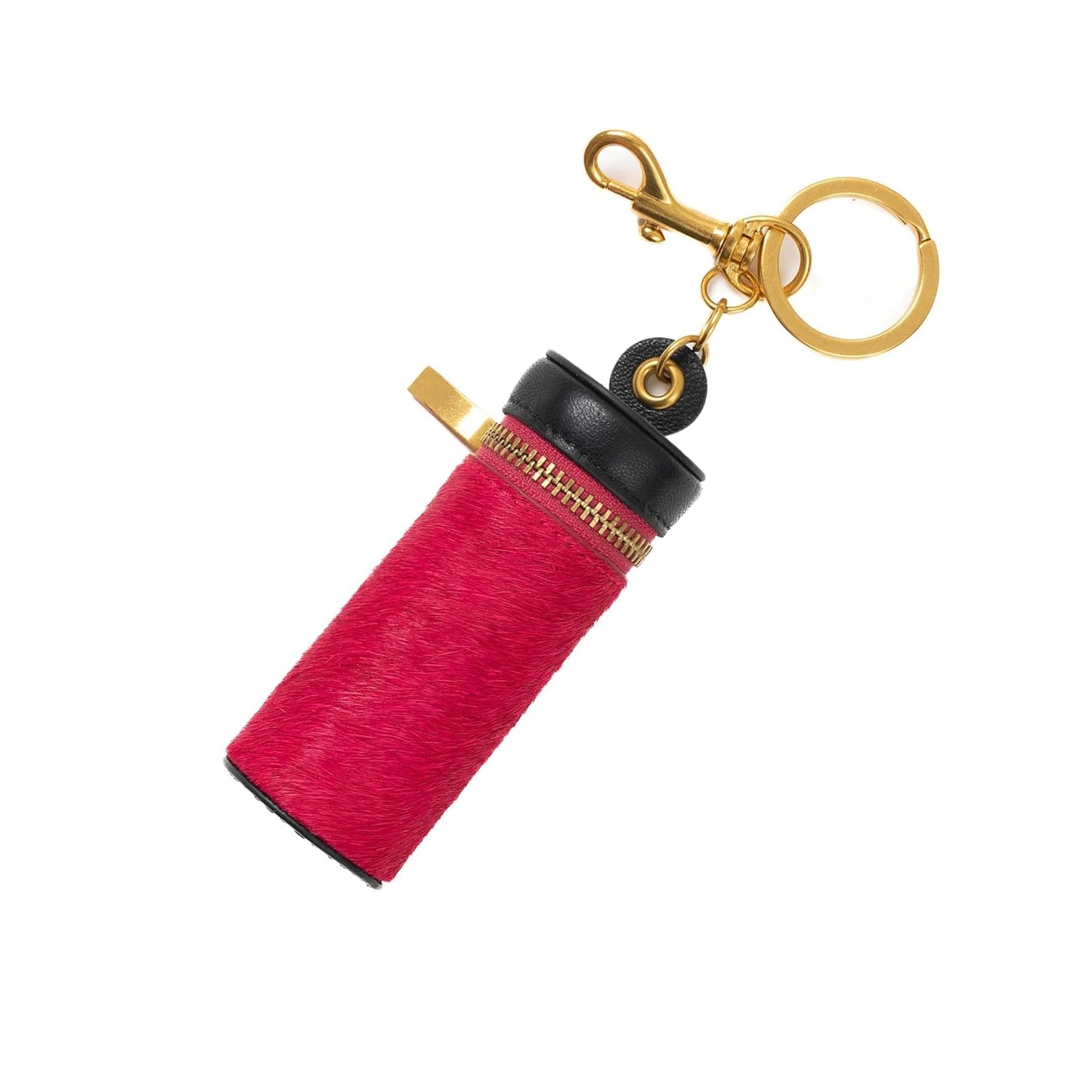 Cackatoo Genuine Leather Horsehair Lipstick Case with Keychain - Portable Travel Organizer for Lipstick and Chapstick - Stylish Key Chain Accessory for Women
