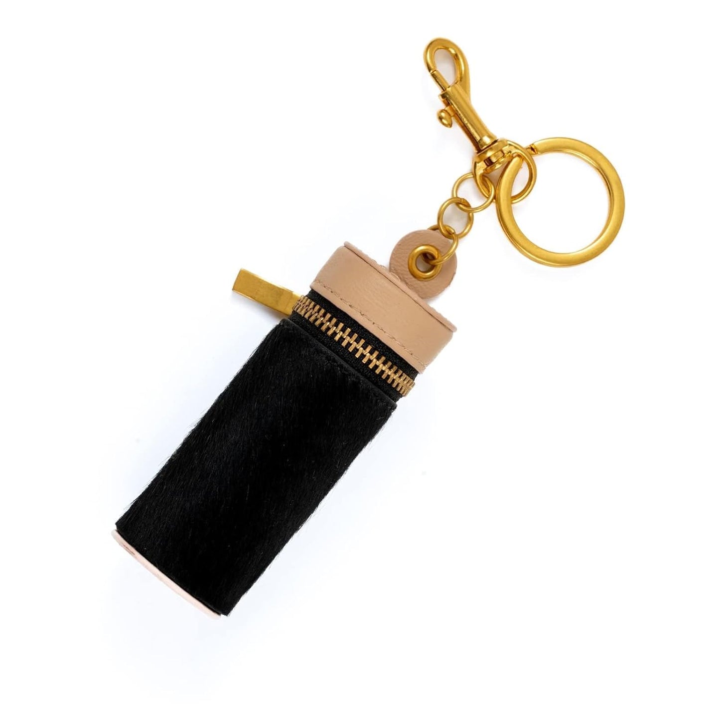 Cackatoo Genuine Leather Horsehair Lipstick Case with Keychain - Portable Travel Organizer for Lipstick and Chapstick - Stylish Key Chain Accessory for Women
