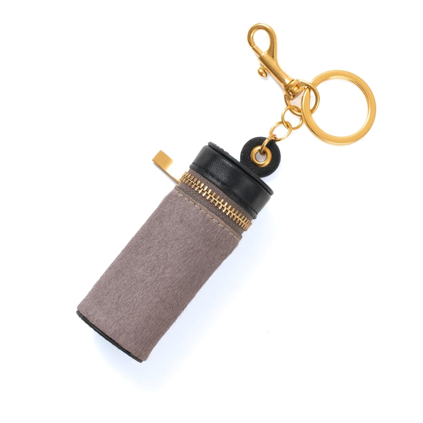 Cackatoo Genuine Leather Horsehair Lipstick Case with Keychain - Portable Travel Organizer for Lipstick and Chapstick - Stylish Key Chain Accessory for Women