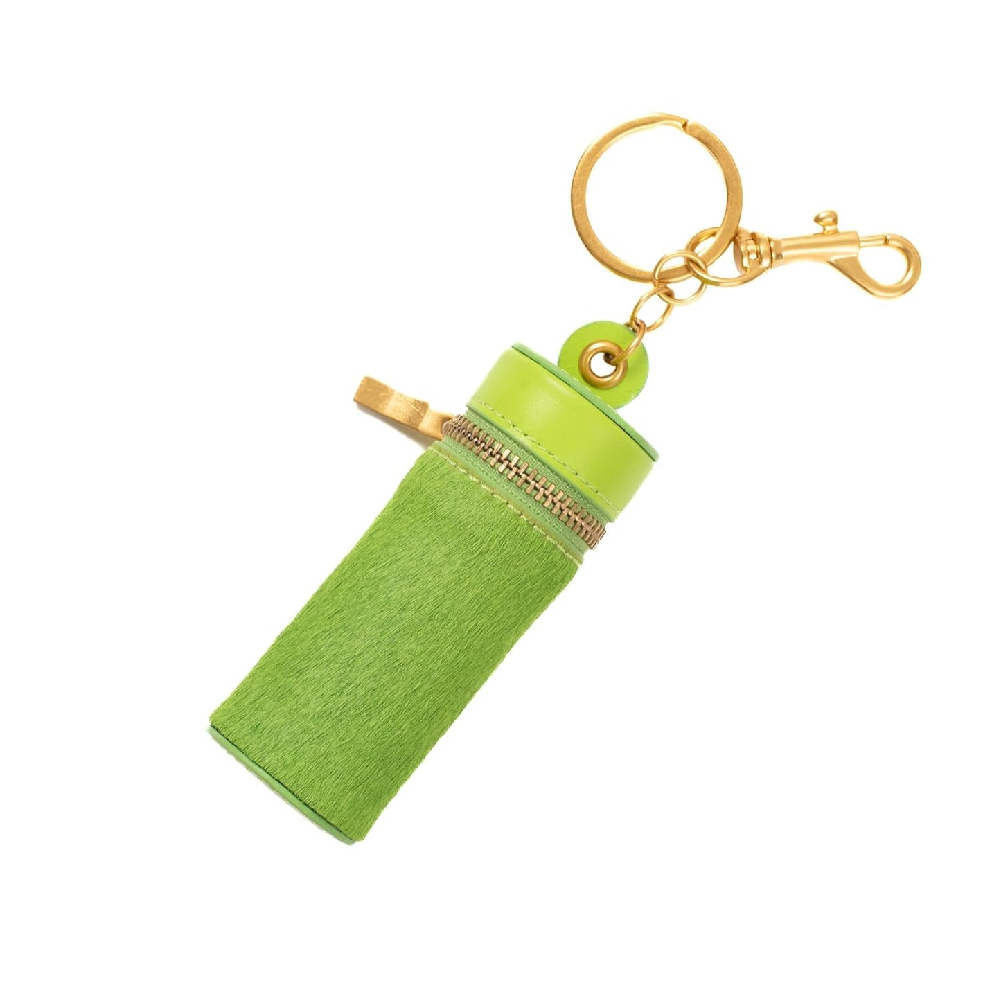 Cackatoo Genuine Leather Horsehair Lipstick Case with Keychain - Portable Travel Organizer for Lipstick and Chapstick - Stylish Key Chain Accessory for Women