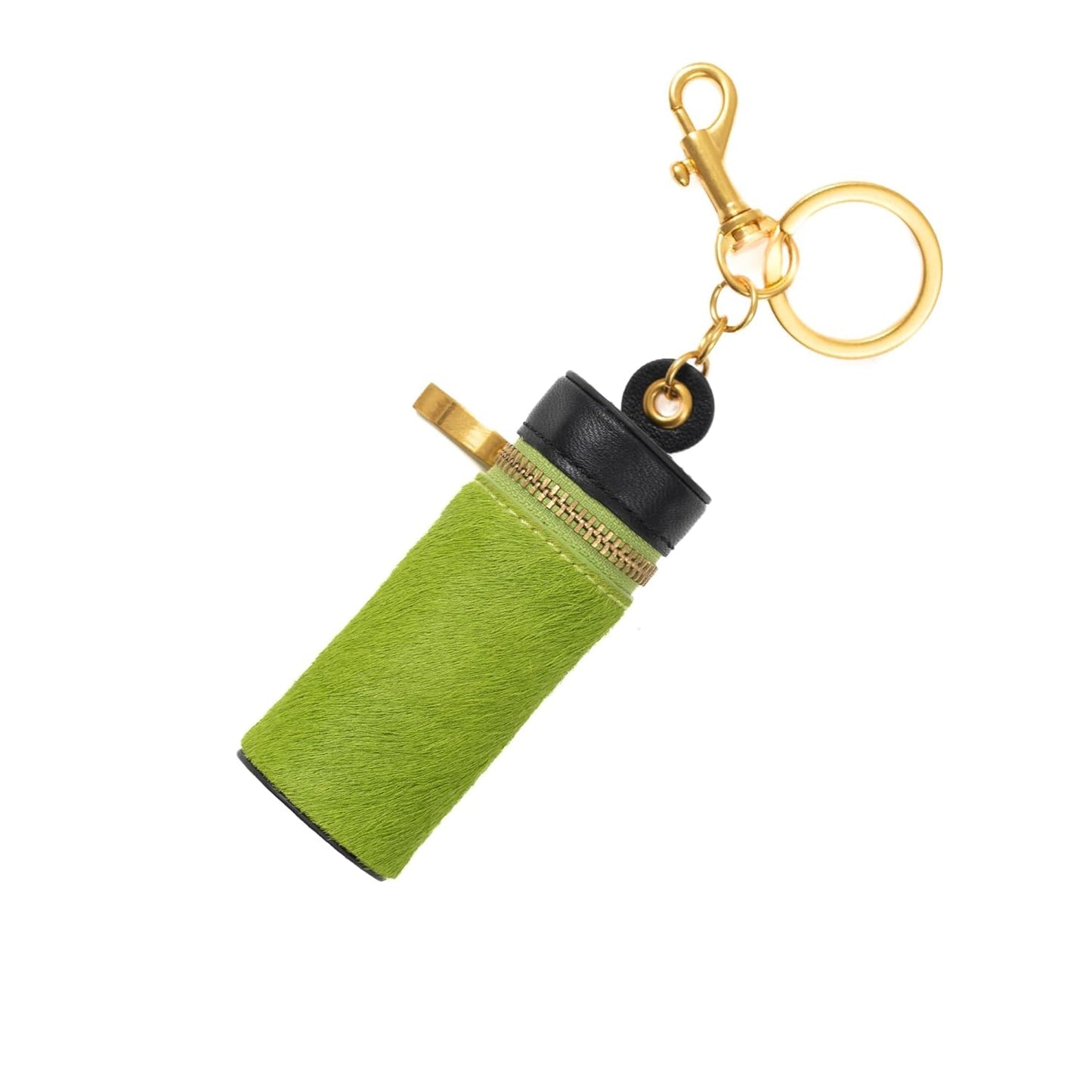 Cackatoo Genuine Leather Horsehair Lipstick Case with Keychain - Portable Travel Organizer for Lipstick and Chapstick - Stylish Key Chain Accessory for Women