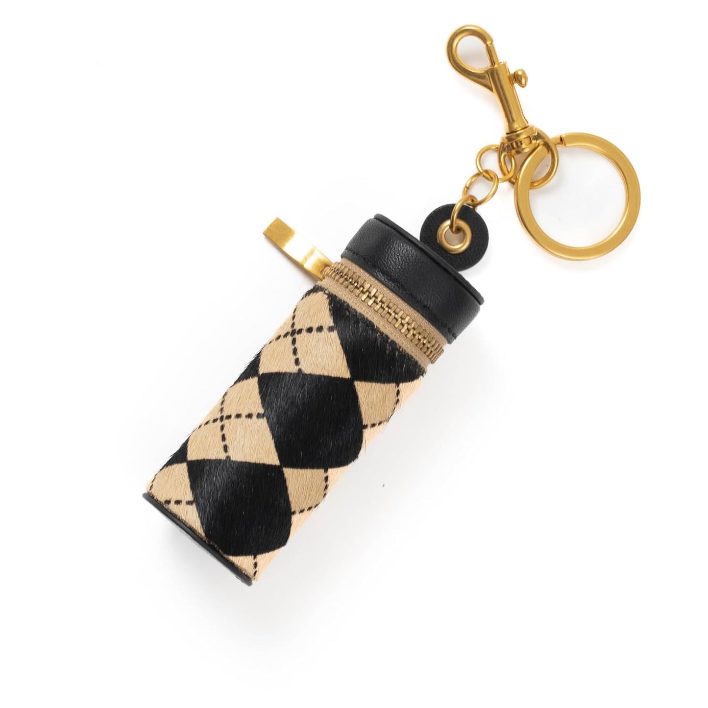 Cackatoo Genuine Leather Horsehair Lipstick Case with Keychain - Portable Travel Organizer for Lipstick and Chapstick - Stylish Key Chain Accessory for Women