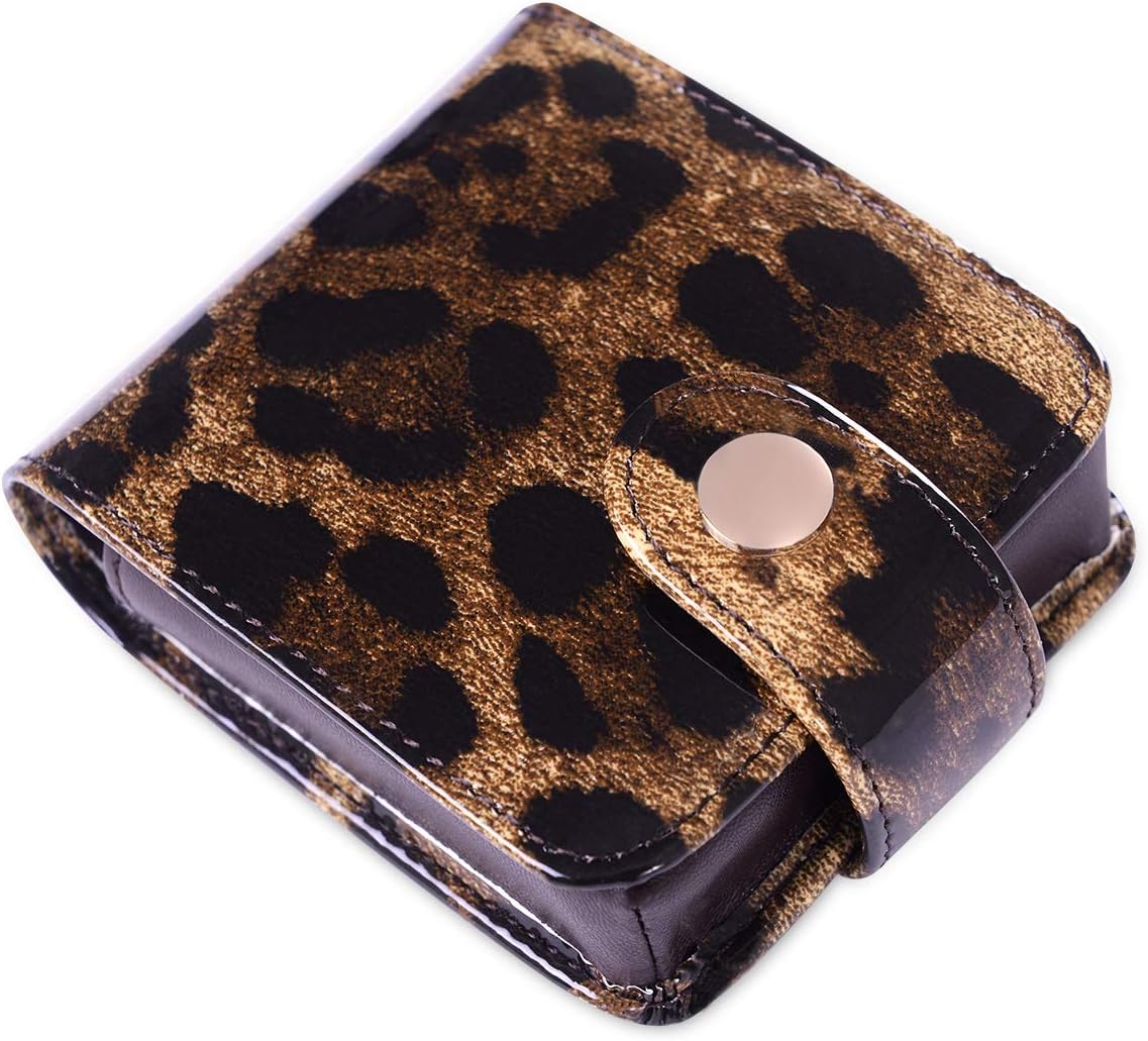 Cockatoo Leather Lipstick Case with Mirror, Women's Portable Lipstick Pouch Travel Cosmetic Bag Can Be Put in Wallet Mini Cosmetic Bag Lipstick Pouch