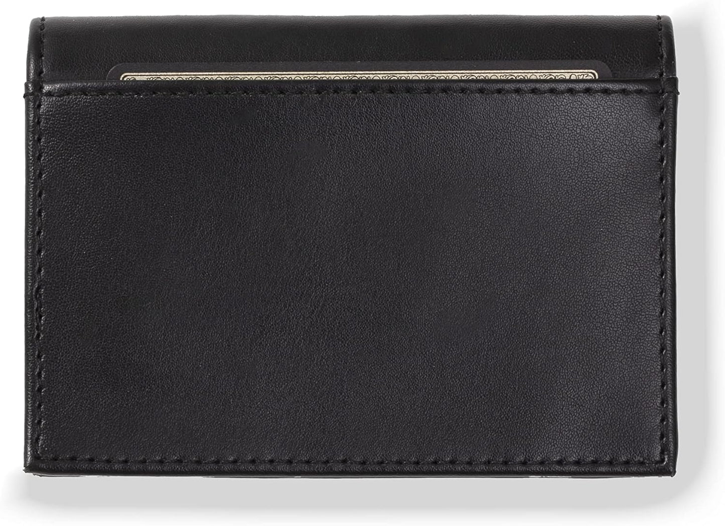 Cockatoo Business Card Case Holder for Men & Women, Genuine Leather Vertical Bifold RFID Front Pocket Wallets