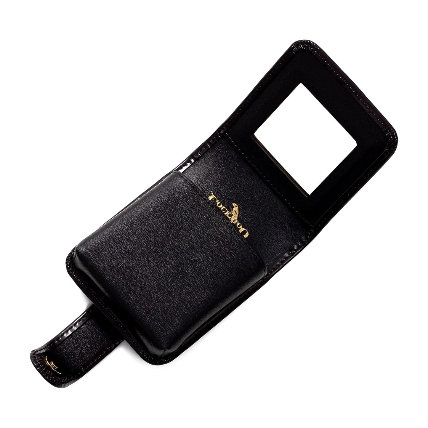 Cockatoo Leather Lipstick Case with Mirror, Women's Portable Lipstick Pouch Travel Cosmetic Bag Can Be Put in Wallet Mini Cosmetic Bag Lipstick Pouch