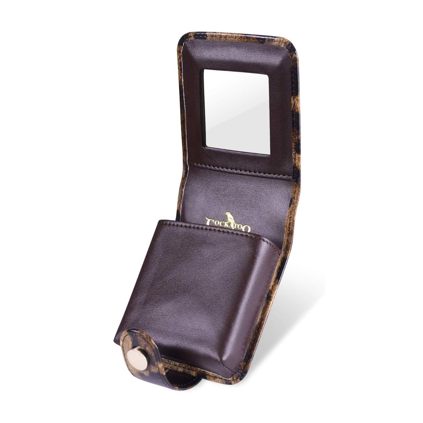 Cockatoo Leather Lipstick Case with Mirror, Women's Portable Lipstick Pouch Travel Cosmetic Bag Can Be Put in Wallet Mini Cosmetic Bag Lipstick Pouch