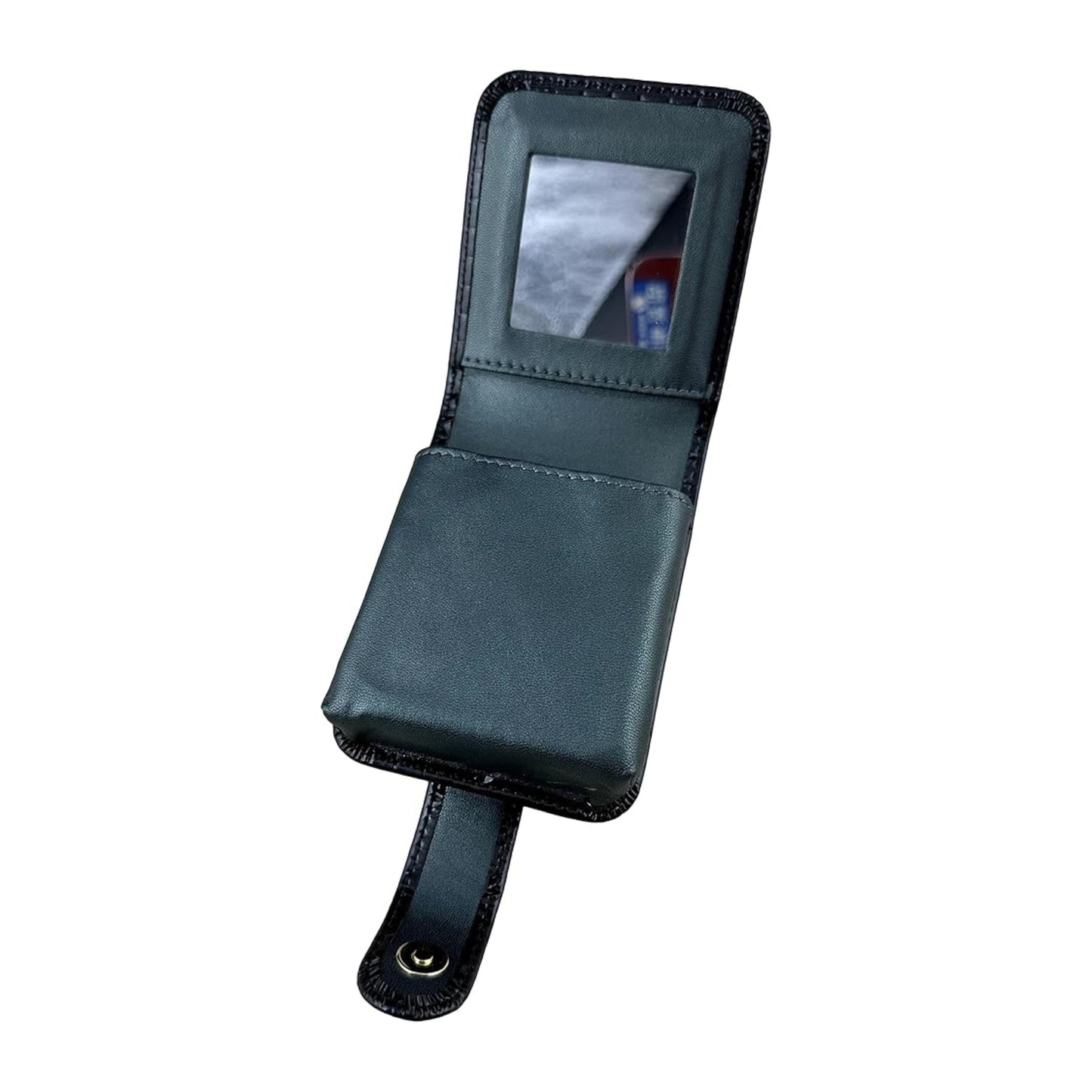 Cockatoo Leather Lipstick Case with Mirror, Women's Portable Lipstick Pouch Travel Cosmetic Bag Can Be Put in Wallet Mini Cosmetic Bag Lipstick Pouch