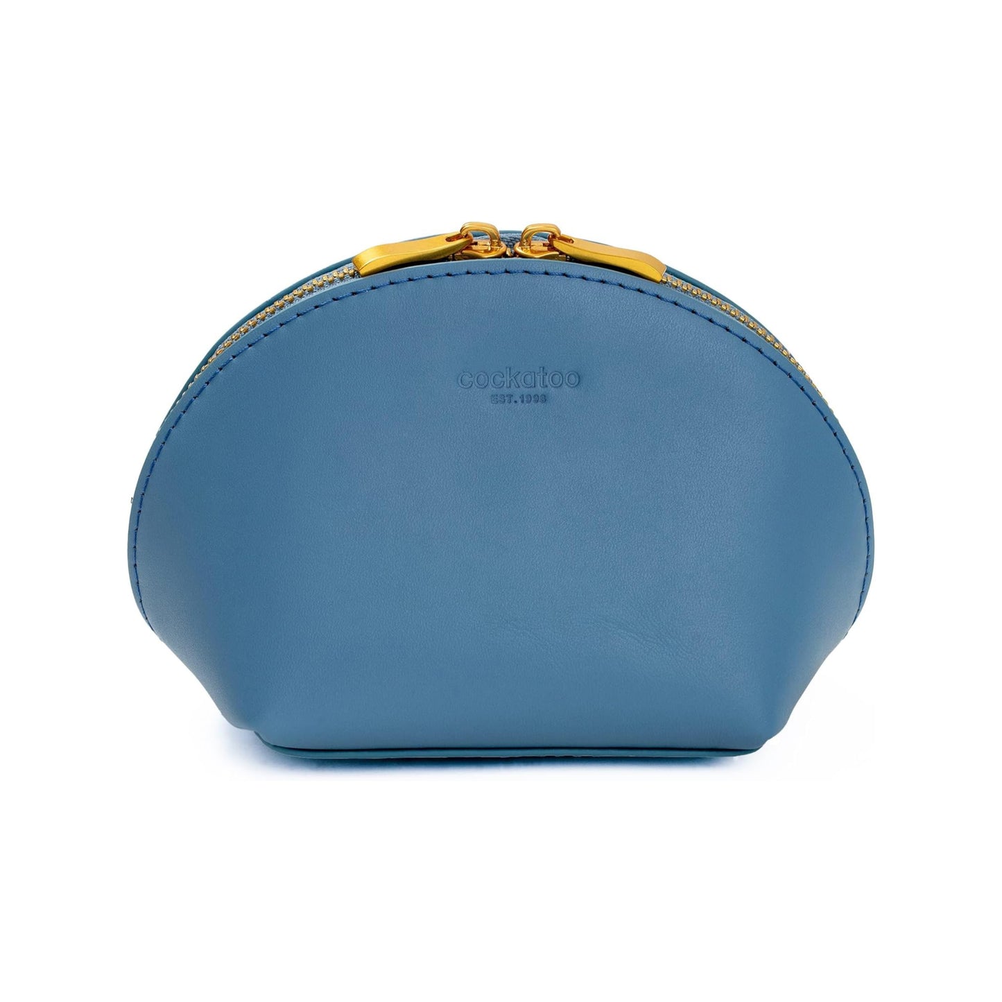 Cockatoo Makeup Bag Small Travel Cosmetic Pouch Genuine Leather Cosmetic Organizer for Women
